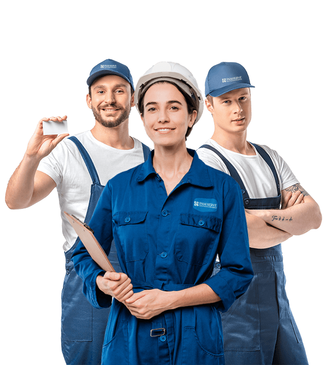 Technician inspecting AC unit